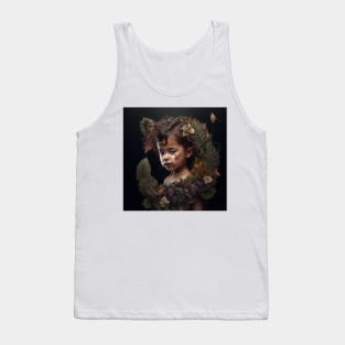 A Young Child Surrounded by A Garden of Flowers Tank Top